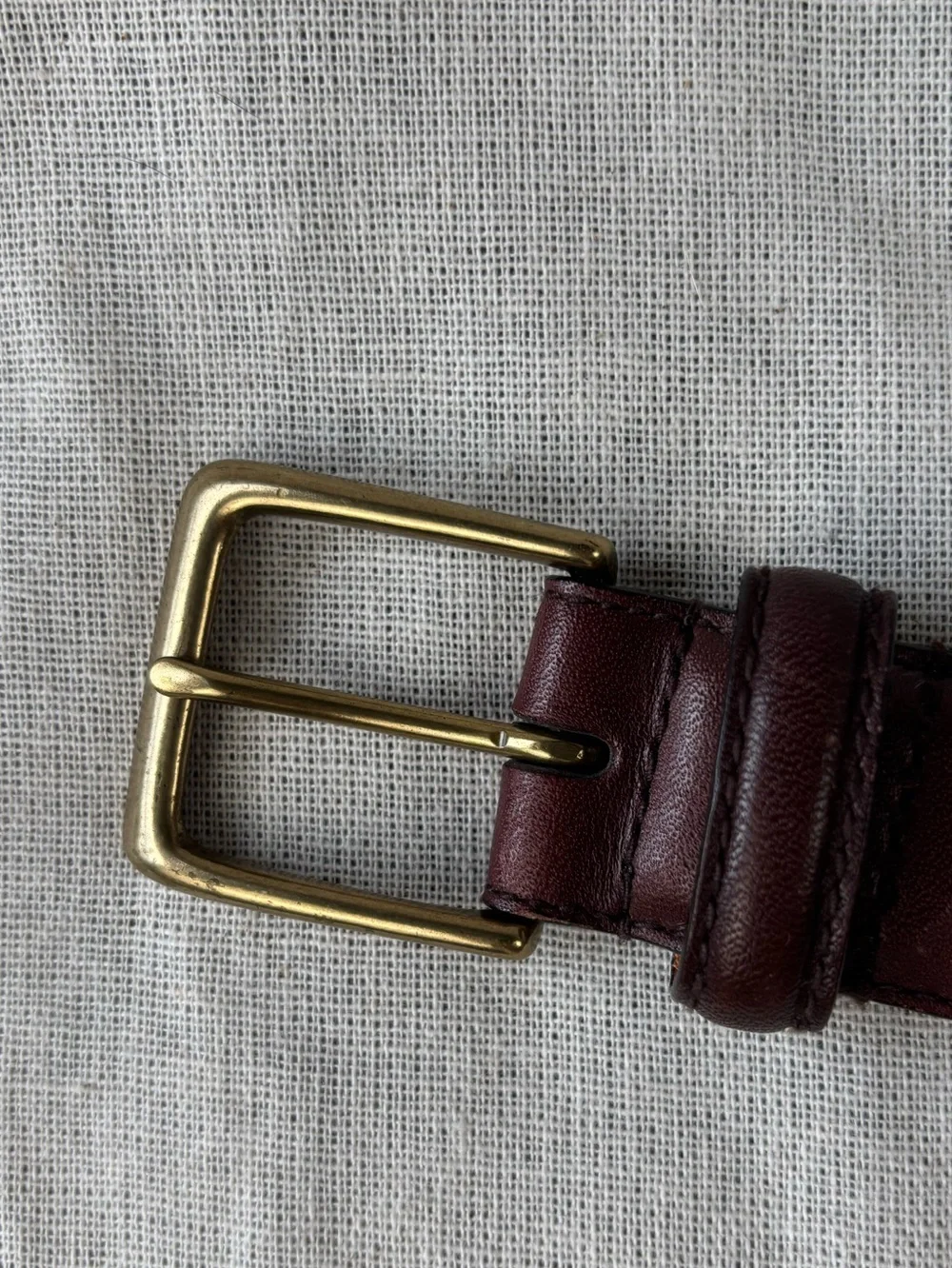 Polo Ralph Lauren Men's Brown Leather Belt Size 42 Solid Brass Buckle 1”